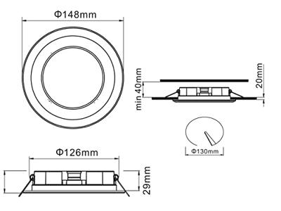 Trio Led inbouwspotCore 8,2cm grijs - 652610106