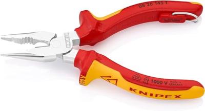 Knipex Puntcombinatietang | lengte 145 mm | meercomponentenhulzen | verchroomd VDE | 1 stuk - 08 26 145 T - 08 26 145 T - thumbnail
