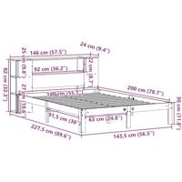 Bed met boekenkast zonder matras grenenhout wit 140x200 cm - thumbnail
