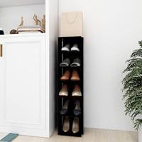 VidaXL Schoenenkast 27,5x27x102 cm bewerkt hout zwart - thumbnail