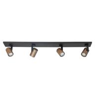 Highlight OpbouwspotHalo zwart met koper brons 4-lichts - S7377.32 - thumbnail