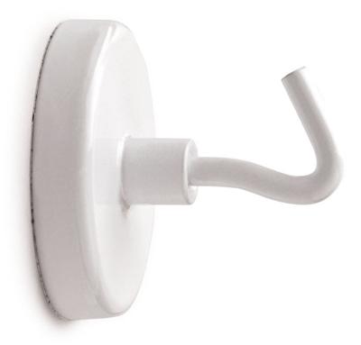 Magneet met haak MAUL 47mm trekkracht 12kg wit 5 stuks Magneet met haak MAUL 47mm trekkracht 12kg wit 5 stuks