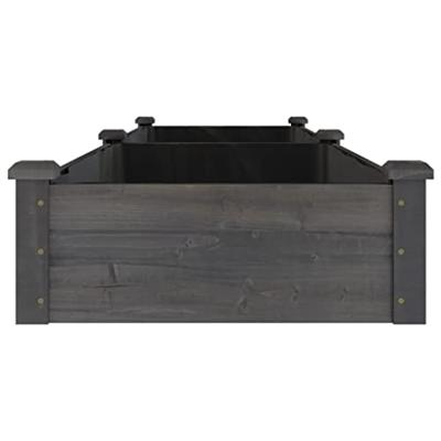 VidaXL Plantenbak verhoogd met voering 240x60x25 cm vurenhout grijs