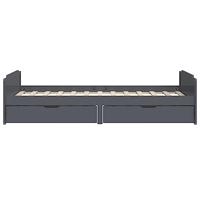 Bedframe met lades massief grenenhout donkergrijs 90x200 cm - thumbnail