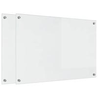 VidaXL Keuken achterwand 2 pcs doorzichtig 90 x 60 cm gehard glas - thumbnail