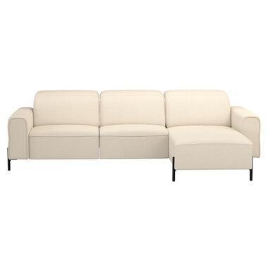 Hoekbank Dave rechts - elektrisch verstelbaar - crème - Leen Bakker