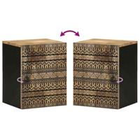 Badkamerwandkast 38x33,5x48 cm massief mangohout zwart - thumbnail