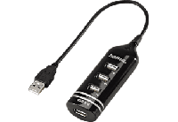 Hama 4-poorts USB 2.0 hub zonder voeding, ook compatibel met Windows 10, zwart - thumbnail