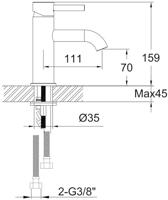 Ben Lavion wastafelkraan geborsteld koper pvd - thumbnail