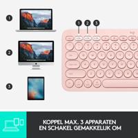 Logitech K380 for Mac Multi-Device Bluetooth Keyboard - Roze toetsenbord - thumbnail