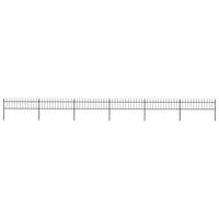 Tuinhek met speren bovenkant 10,2x0,6 m staal zwart - thumbnail