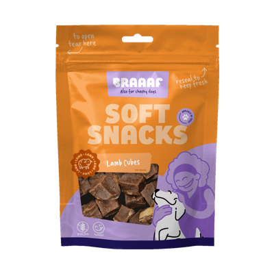 Braaaf Soft Snack Cubes - Lam & Vis Braaaf Soft Snack Cubes - Lam & Vis