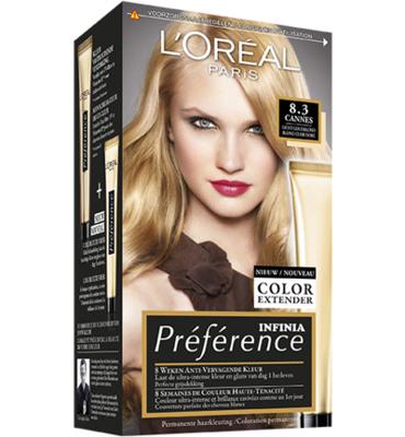 L’Oréal Paris Préférence 8.3 - Licht Goudblond - Haarverf met Color extender