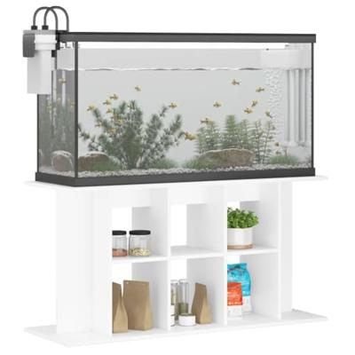 VidaXL Aquariumstandaard 120x40x60 cm bewerkt hout wit - thumbnail