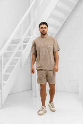 Malelions Signature Towelling Zomerset Heren Lichtbruin - Maat XS - Kleur: Taupe | Soccerfanshop