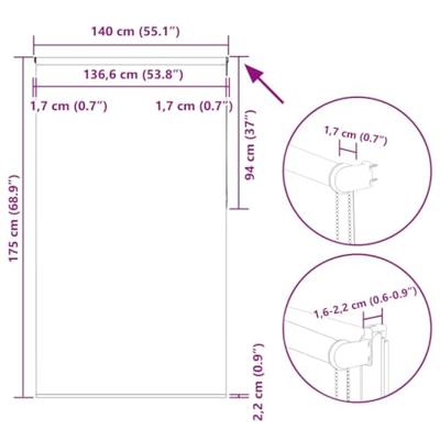 Rolgordijn verduisterend 140x175 cm stofbreedte 136,6 cm geel
