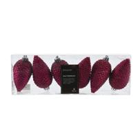 Dennenappel kunststof d4,5h8 cm pink 6 st II Decoris - Decoris - thumbnail