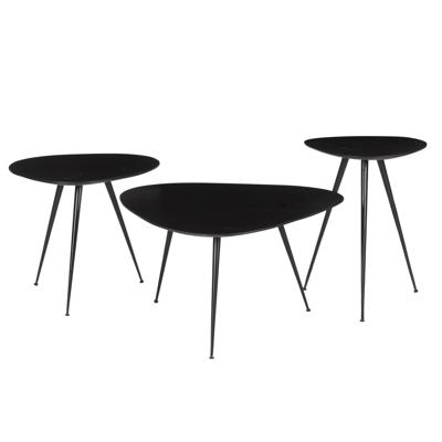 Brix Organische Salontafel 'Loua' Set van 3 stuks, kleur Zwart Brix Organische Salontafel 'Loua' Set van 3 stuks, kleur Zwart
