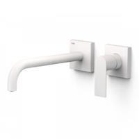 Wastafelmengkraan Inbouw Tres Loft Colors Gebogen Uitloop 24 cm Mat Wit - thumbnail