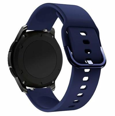 By Qubix - Siliconen sportband - Donkerblauw - Compatible met Garmin Forerunner 570 (42mm) / 55/245 / 645 - Compatible Garmin bandje - Bandbreedte: 20mm - Bandbreedte: 22mm