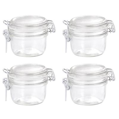 8x stuks luchtdichte pot transparant glas 125 ml - Weckpotten
