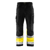 Blåkläder Softshell werkbroek High-Vis 15622517 | Zwart/High Vis Geel | Maat 52 - 7330509586211 - thumbnail