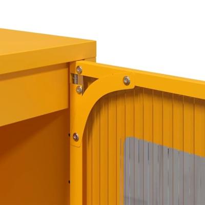 Hoge kast 68x39x123 cm staal mosterdgeel - thumbnail