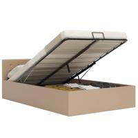 Bedframe met opslag hydraulisch kunstleer cappuccino 180x200 cm - thumbnail