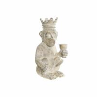 Decoratieve figuren DKD Home Decor 16 x 15 x 30 cm Wit Hars Aap Tropisch Decapé - thumbnail