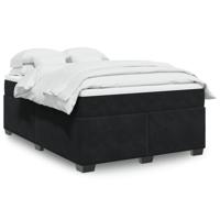 Boxspring met matras fluweel zwart 140x190 cm - thumbnail