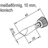 Ersa 0102CDLF100C/SB Soldeerpunt Beitelvorm Grootte soldeerpunt 10 mm Lengte soldeerpunt: 45 mm Inhoud: 1 stuk(s) - thumbnail