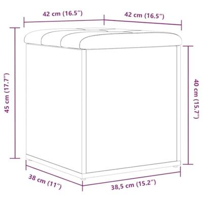 Opslagbank met kussen Zwart eiken 42 x 42 x 45 cm Bewerkt hout