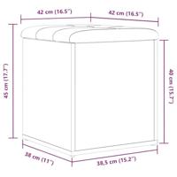 Opslagbank met kussen Zwart eiken 42 x 42 x 45 cm Bewerkt hout - thumbnail