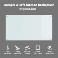 VidaXL Keuken spatscherm wit 110 x 60 cm gehard glas - thumbnail