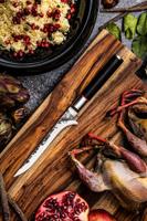 Uitbeenmes - GESMEED - SEBRA - Japans 440C staal - Dalbergia houten handvat - 15 cm lang - thumbnail