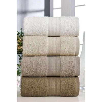 Set van 4 handdoeken - 50 x 85 cm - Bruin