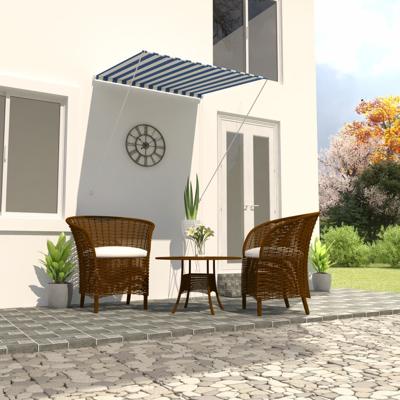 vidaXL Luifel uittrekbaar 100x150 cm blauw en wit vidaXL Luifel uittrekbaar 100x150 cm blauw en wit