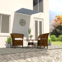 vidaXL Luifel uittrekbaar 100x150 cm blauw en wit - thumbnail