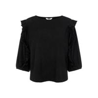 OBJECT top OBJSIF met ruches zwart - thumbnail