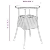 5-delige Bistroset met kussens poly rattan zwart - thumbnail