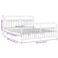 Bedframe met hoofd- en voeteneinde metaal wit 183x203 cm - thumbnail
