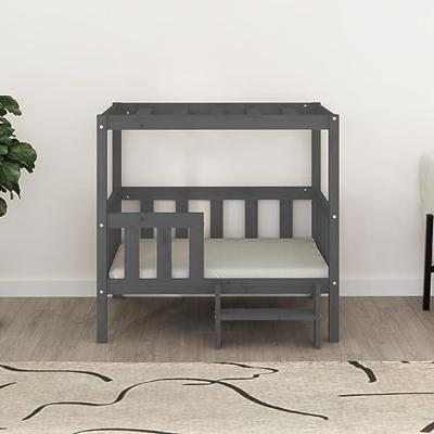 Hondenmand 95,5x73,5x90 cm massief grenenhout grijs Hondenmand 95,5x73,5x90 cm massief grenenhout grijs