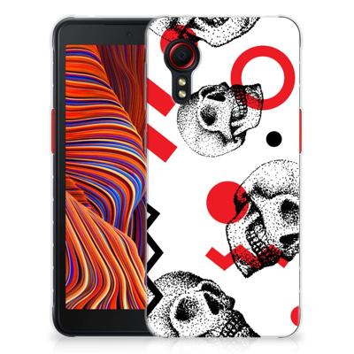 Silicone Back Case Samsung Galaxy Xcover 5 Skull Red