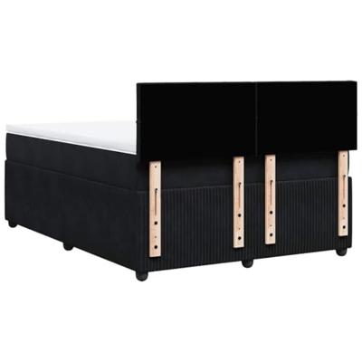 Boxspring met matras fluweel zwart 140x200 cm