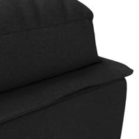 Chaise longue met kussens stof zwart - thumbnail