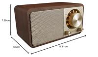 Sangean WR-7 Genuine Mini Radio VHF (FM) Bluetooth Oplaadbaar Kersenrood - thumbnail