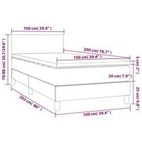 Boxspring met matras en LED kunstleer crèmekleurig 100x200 cm - thumbnail
