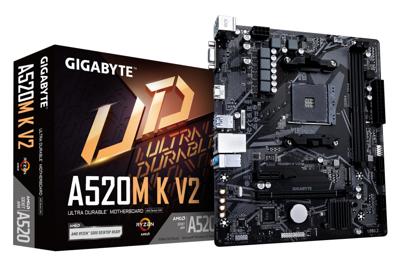 Gigabyte a520m k v2, matx, amd am4, a520, ddr4, 5100 mhz, usb 3.2 gen 1, m.2, gbe lan