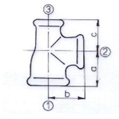 T-stuk Nr.130 Gegalvaniseerd 3/4 x 1/2