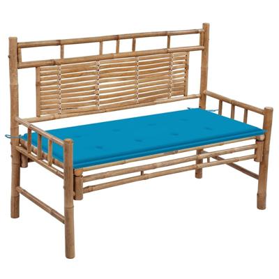 Tuinbank met kussen 120 cm bamboe Tuinbank met kussen 120 cm bamboe